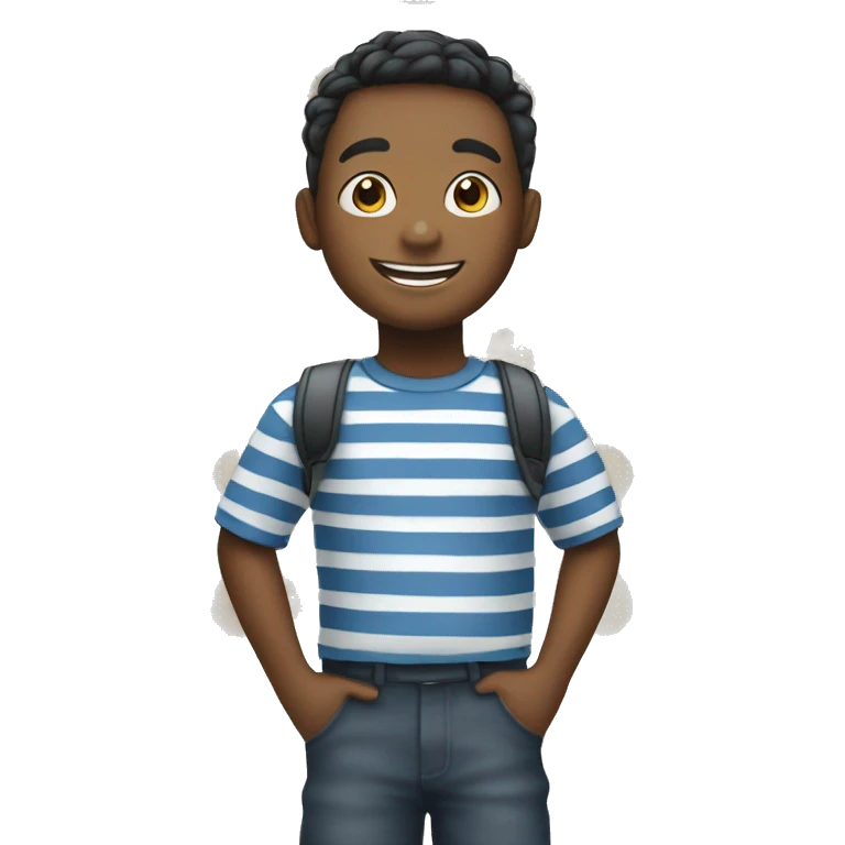 smiling boy in striped shirt emoji