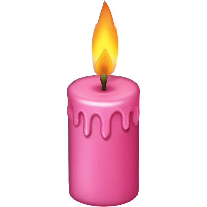 Draw a pink candle with a flame on it from a bird's eye view. emoji