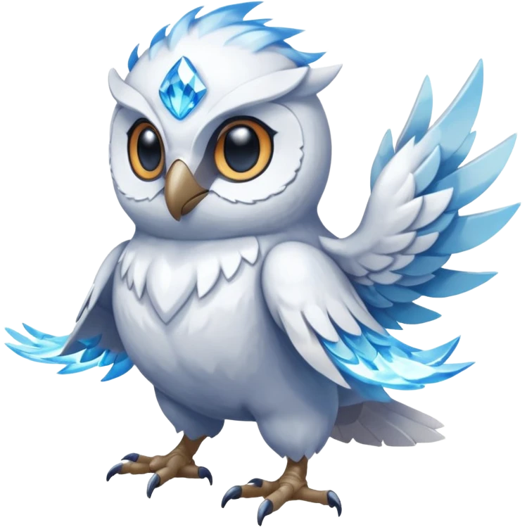 Cool Crystallic Feral Rowlet-Reshiram-fusion emoji