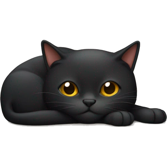 Un gato negro durmiendo emoji