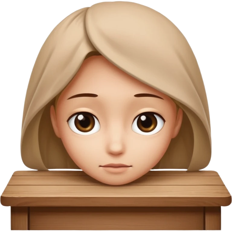 Peeking over a table shyly, only eyes and above visable emoji