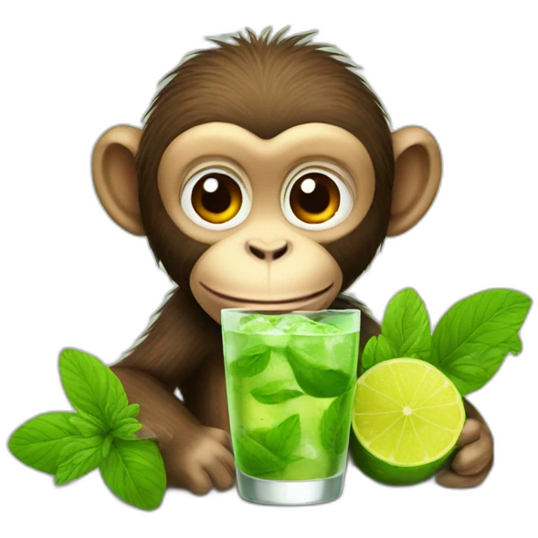 Monkey with mojito emoji