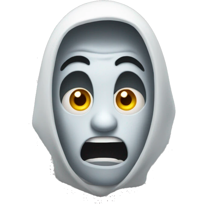 An emoji of him looking ghostly and scared emoji