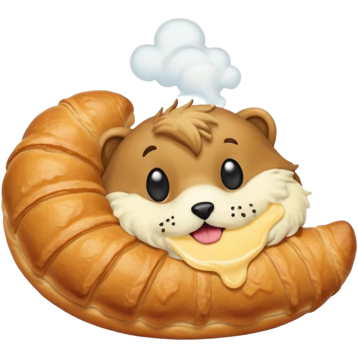Scruffy the fog eating a crossaint emoji