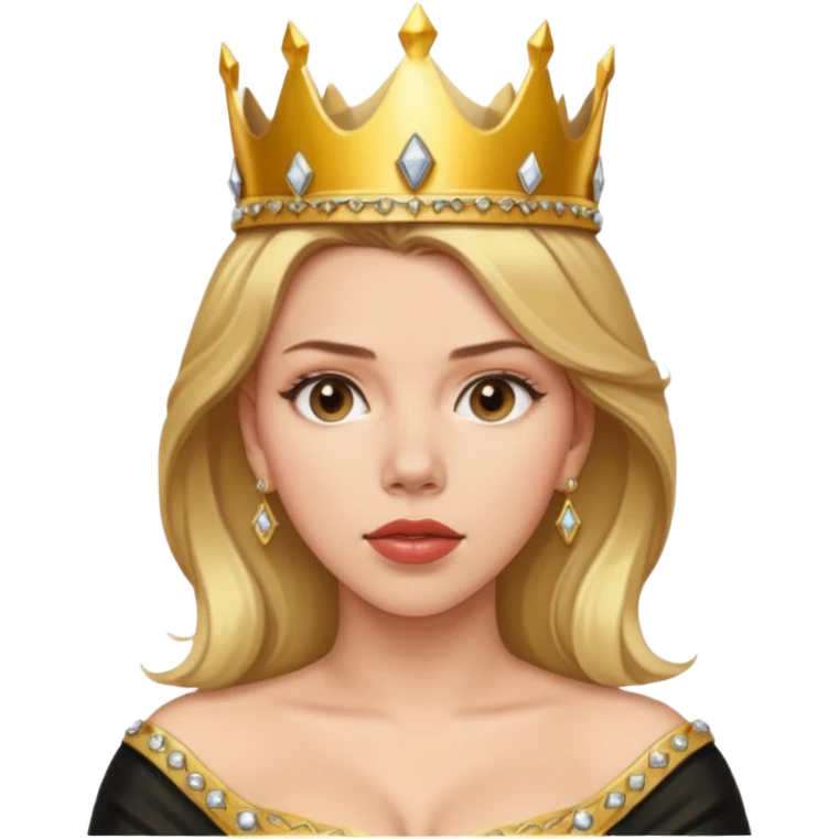 Scarlett Johansson, wearing crown  emoji