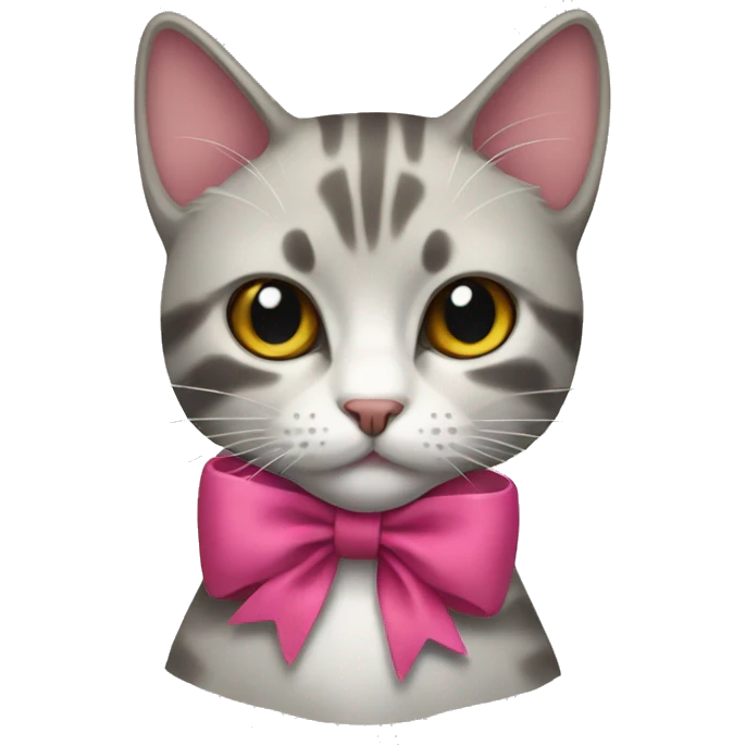 a cat with a bow emoji