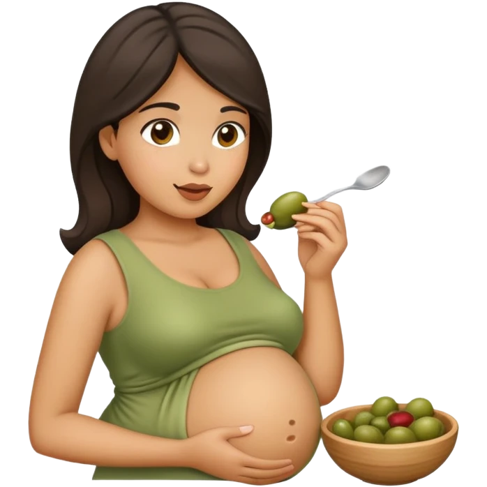 Pregnant Latina eating emoji