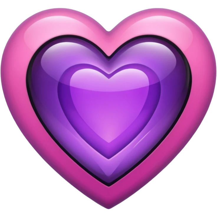 A purple and pink gem heart with black center emoji