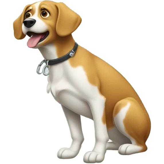 A dog peeing on a tree emoji