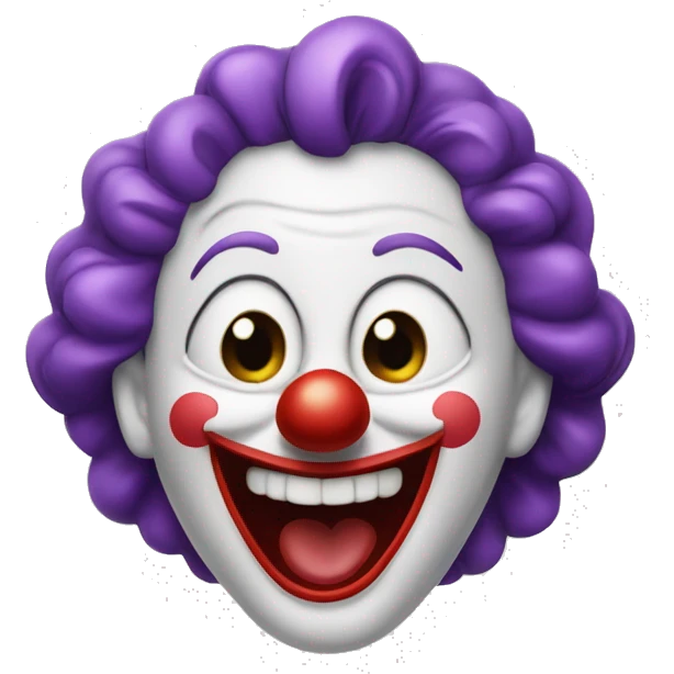 clown laughing hysterically with tear drop emoji