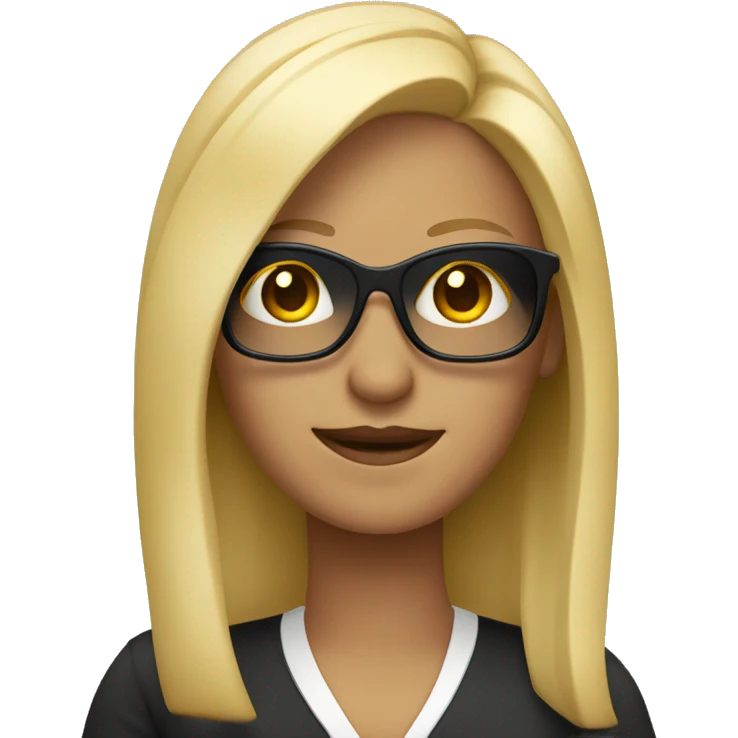 TEACHER WITH SUNGLASSES AND BLONDE HAIR emoji