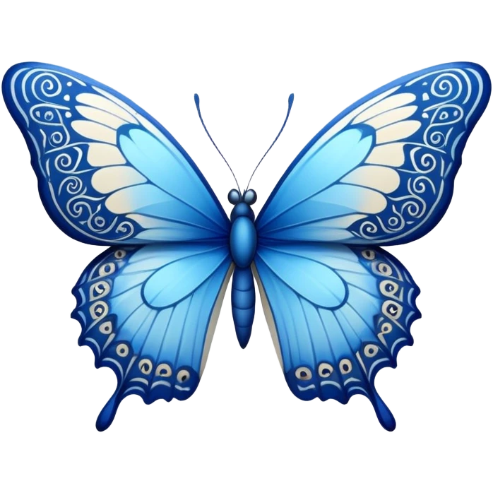 Beautiful blue butterfly with detailed wings emoji