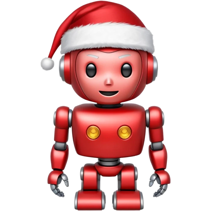 robot with a santa hat  emoji