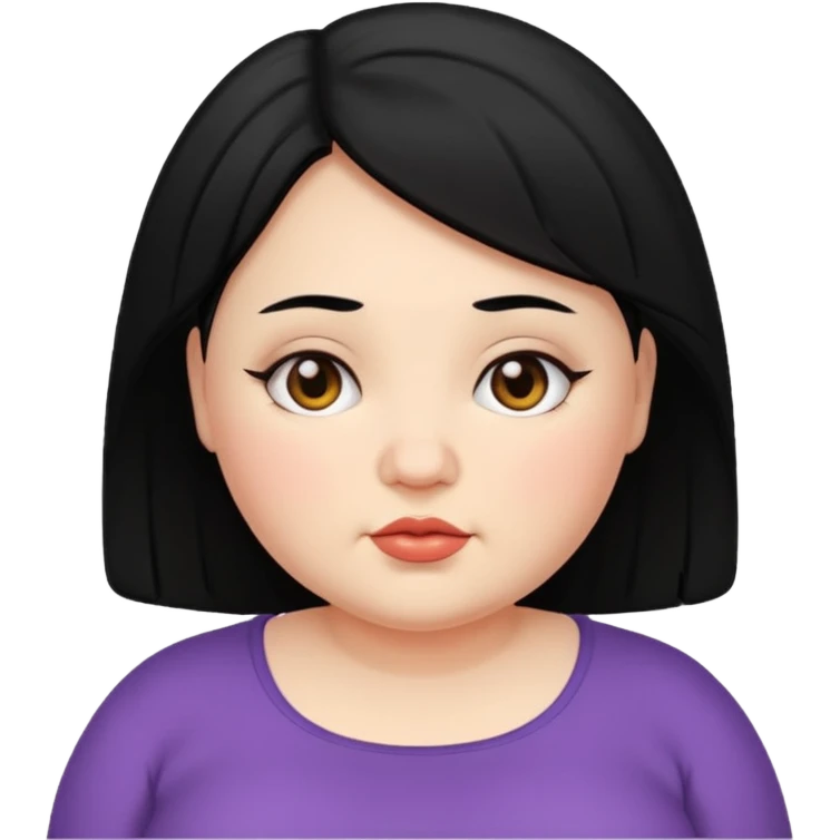 약간 통통한 여자 검은머리 emoji