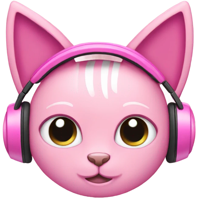 Pink headphones with cat ears emoji