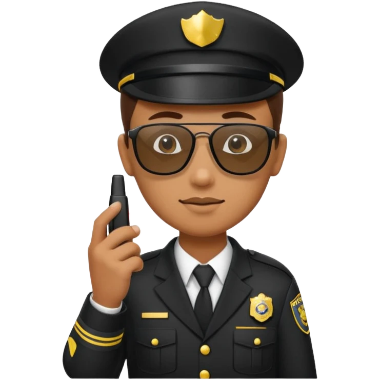 school security, sun glasses, holding walkie-talkie emoji