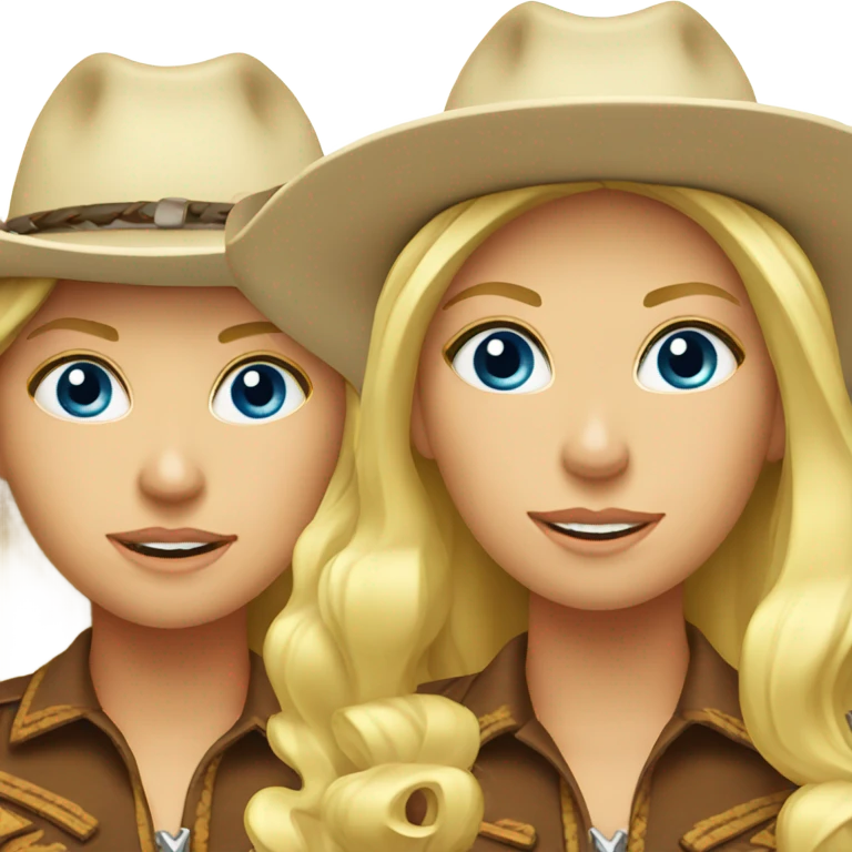 Two blonde cowgirls  emoji