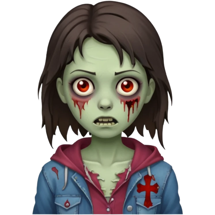 brunette zombie girl emoji