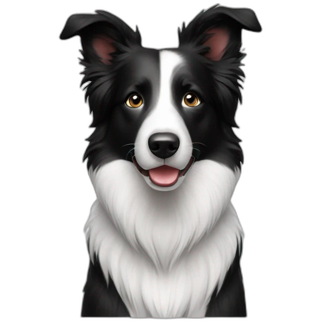 female border collie white and black emoji