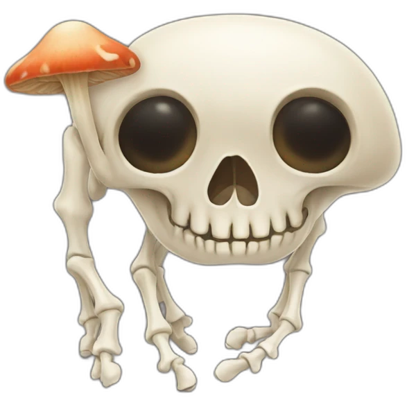 cat skeleton mushroom emoji