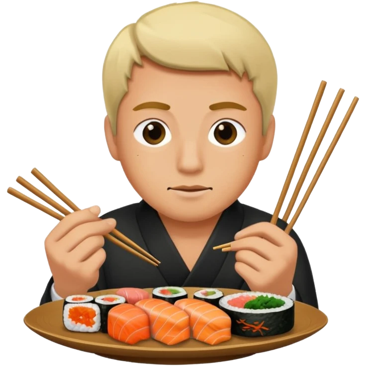 Man eating sushi emoji