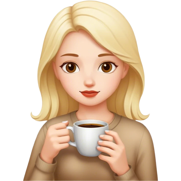 kahve içen kız emoji