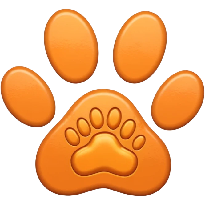 a pale pastel orange pawprint emoji