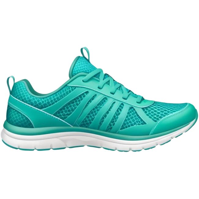 turquoise running shoes, athletic footwear, blue-green sneakers emoji