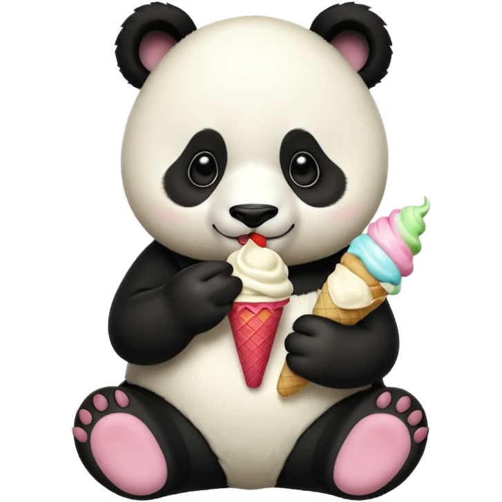 Panda eating ice cream emoji