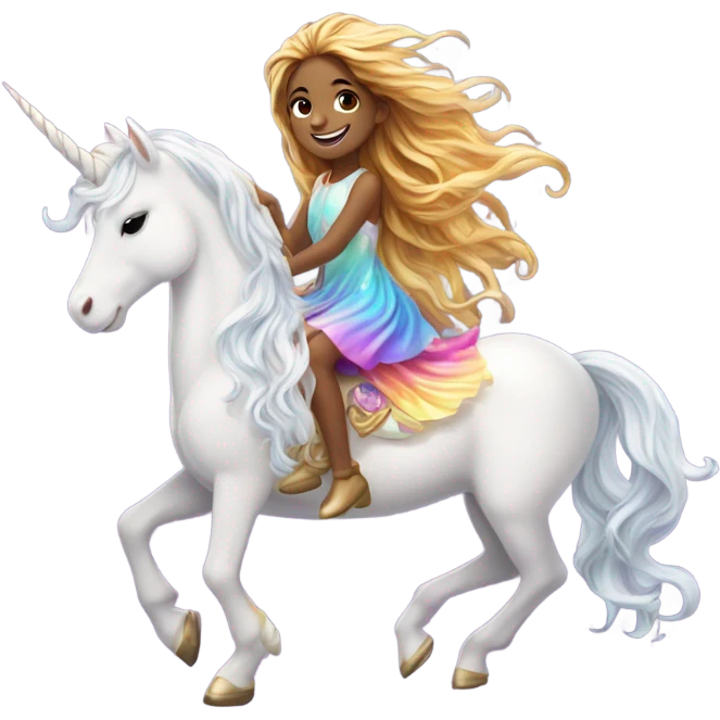 Girl riding unicorn emoji