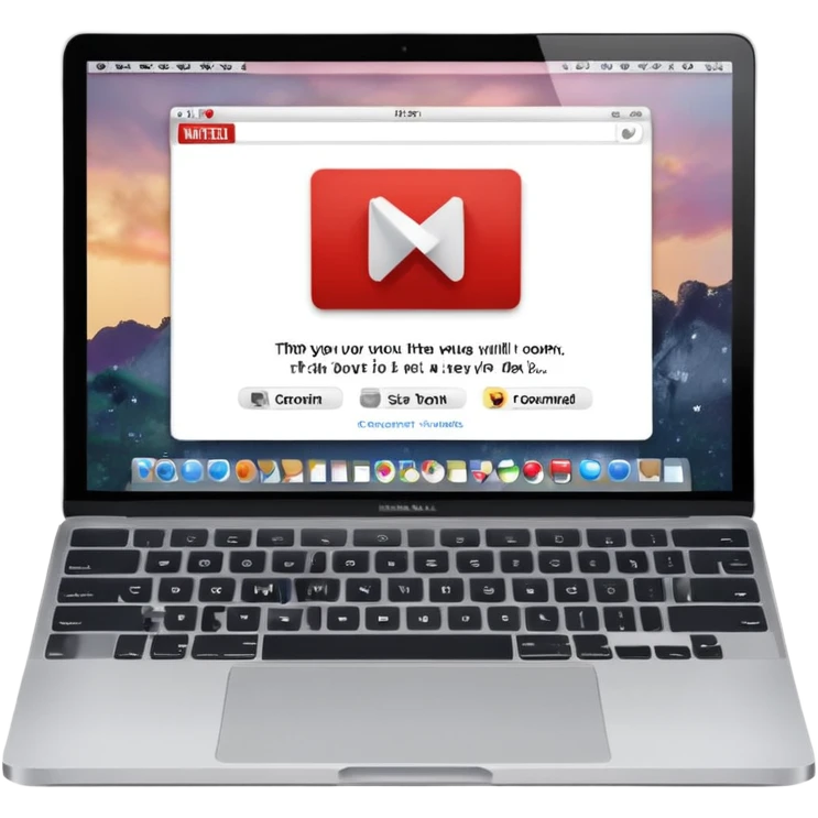 macbook with netflix on screen emoji