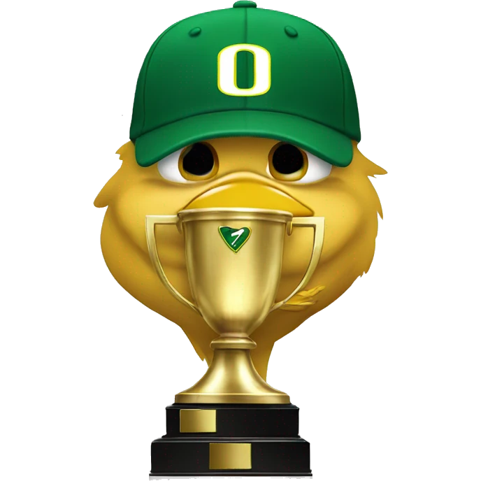 Oregon duck kissing a trophy emoji