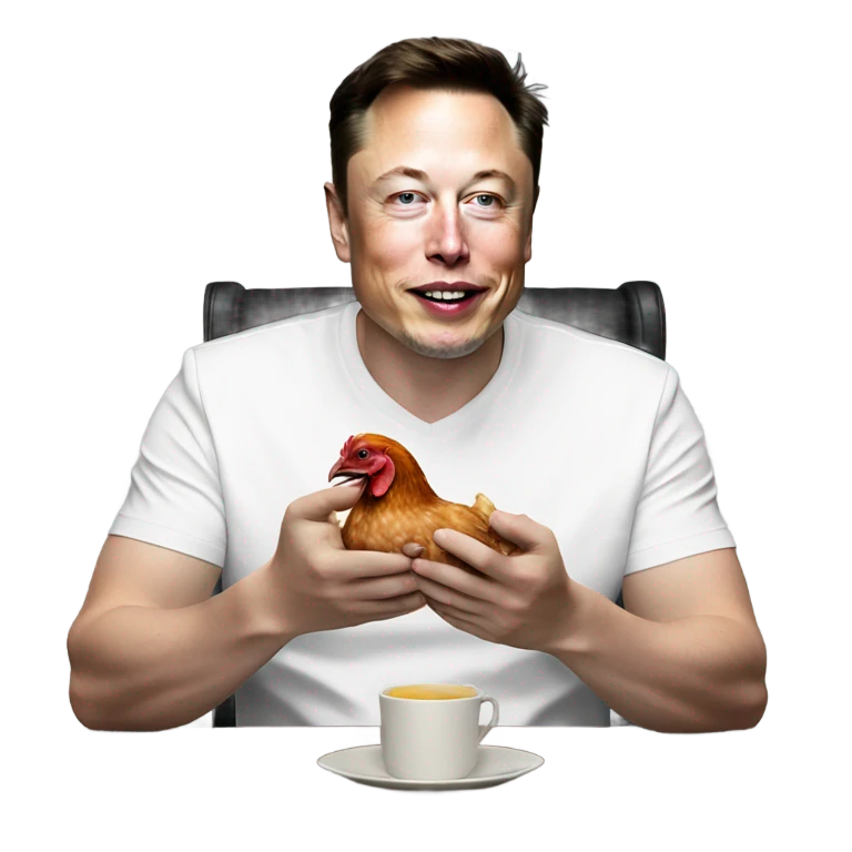 Elon musk eating chicken emoji