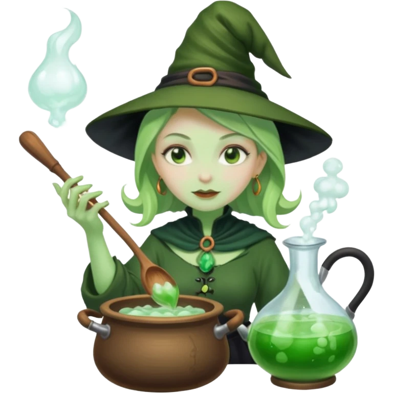 green witch cooking potion emoji