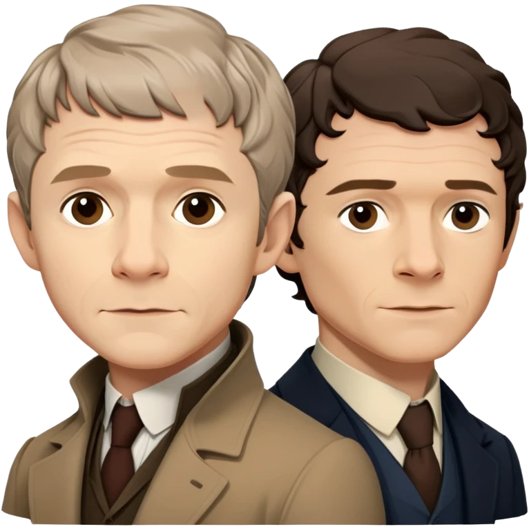 John Watson as played by Martin Freeman as a Master & Sherlock as played by Benedict Cumberbutch as a submissive emoji