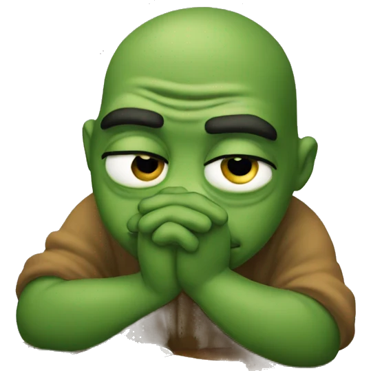 pepe praying and hoping for something emoji