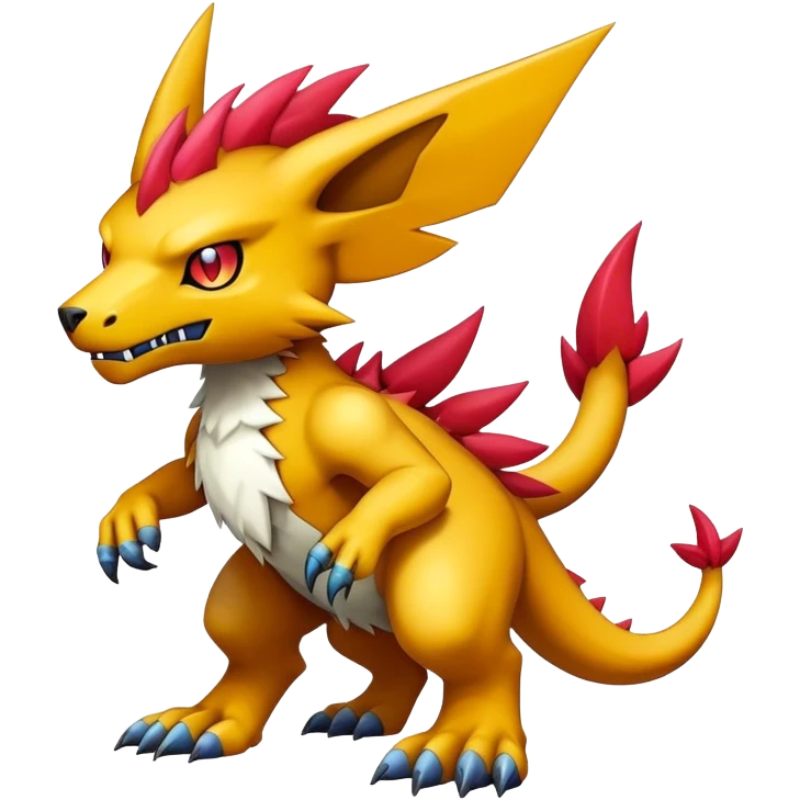 cool edgy badass colorful fantasy animal-Digimon-Fakemon full body emoji