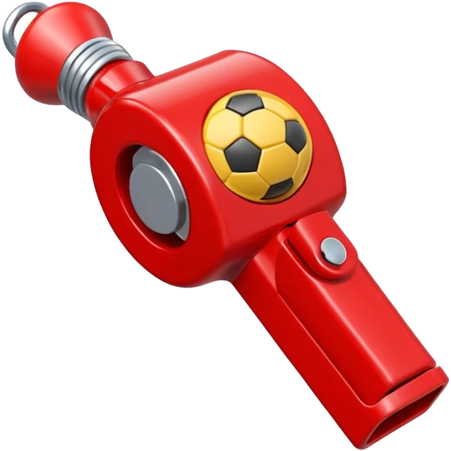 Soccer whistle in red emoji