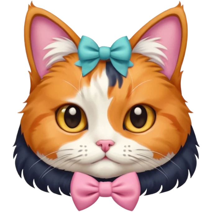 GATITA ENAMORADA CON UN MOÑO emoji