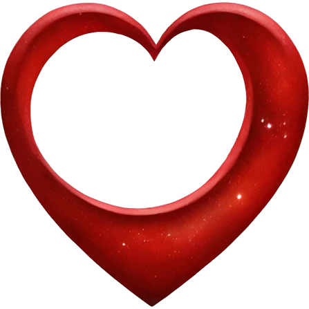 crescent moon inside a red heart emoji