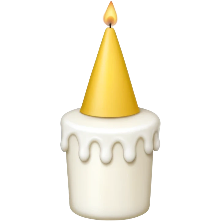 white candle with a party hat emoji