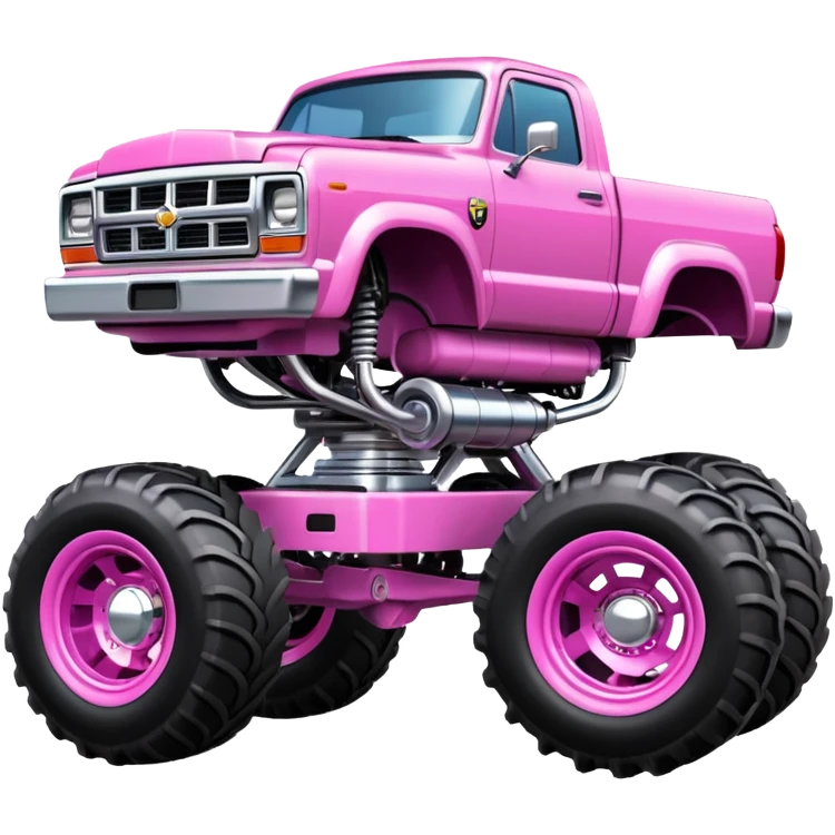 Big car monster truck, pink emoji