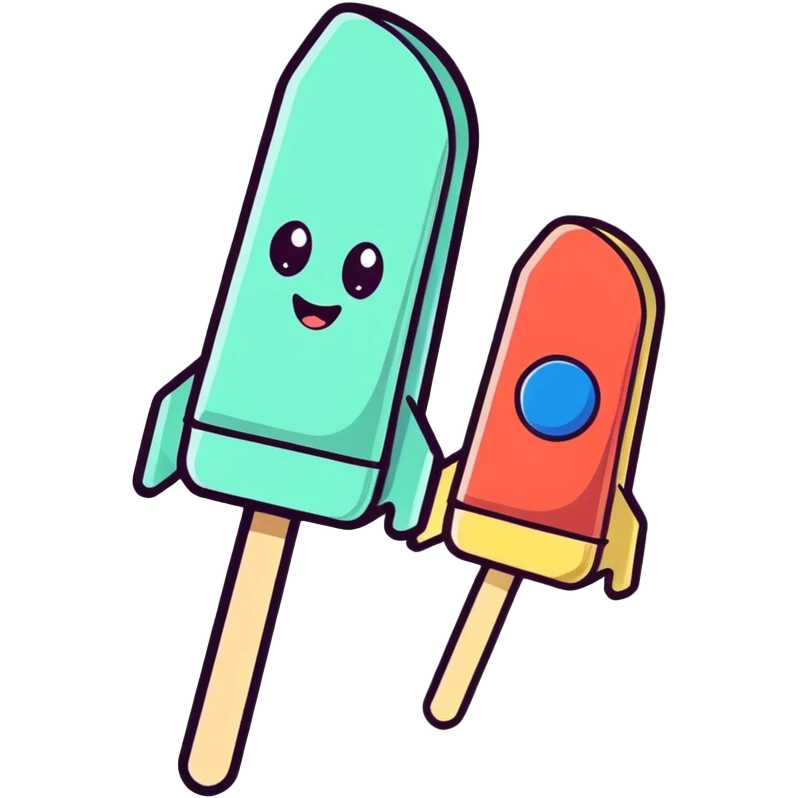 Red white and blue rocket shaped popsicle emoji