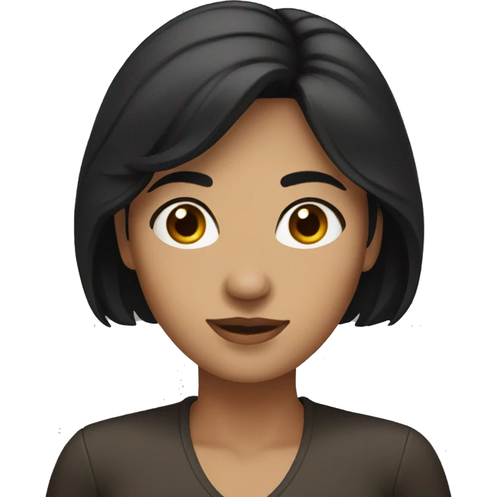 woman with black hair and brown eyes emoji