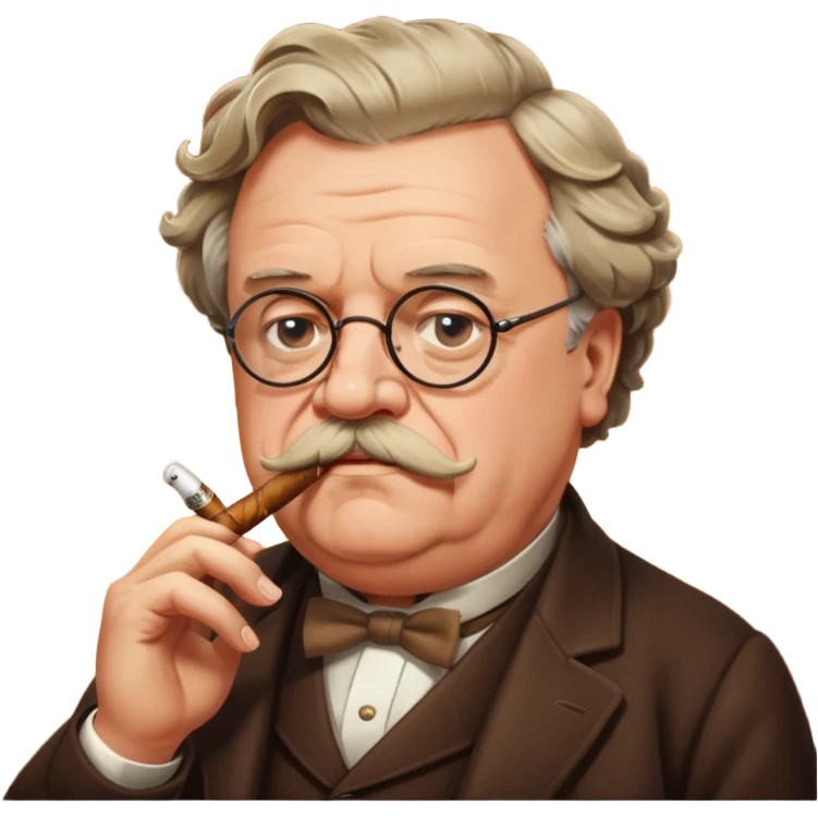 G K Chesterton smoking a cigar emoji