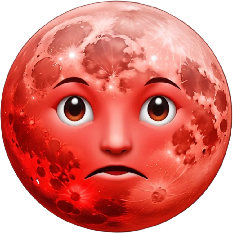 full moon red with glow  emoji