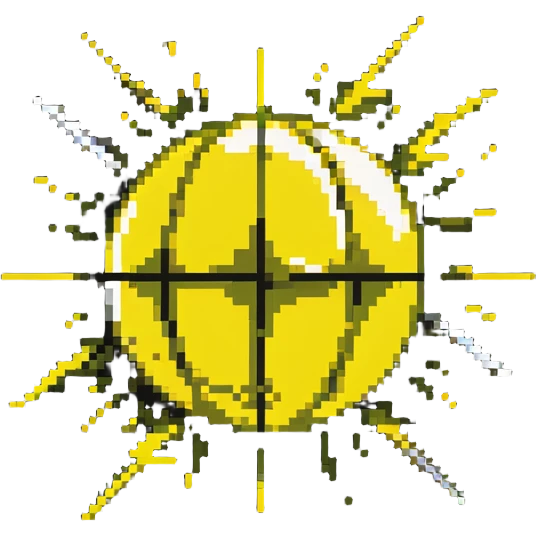 Glowing yellow orb with speed lines, color #eab308 with lighter glow, motion lines, lightning bolt symbol, dynamic energetic appearance, 32x32 pixels emoji