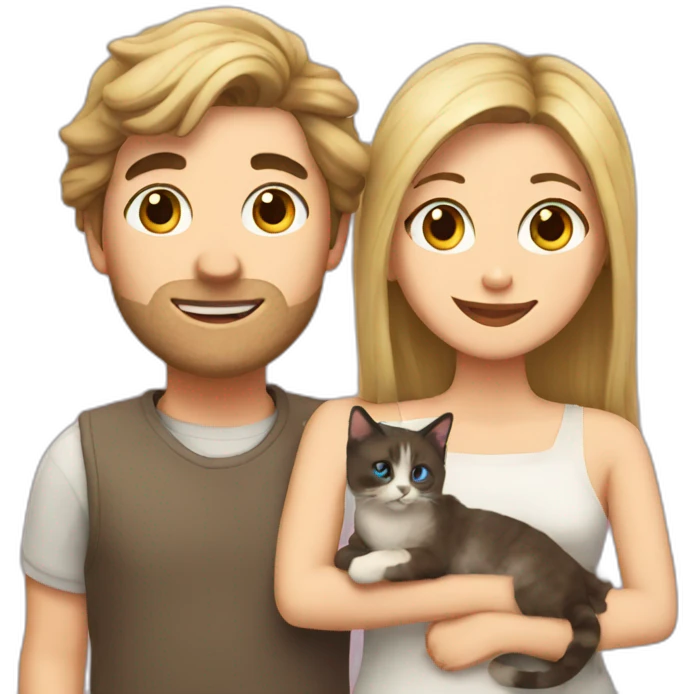 Couple with ragdoll cats emoji