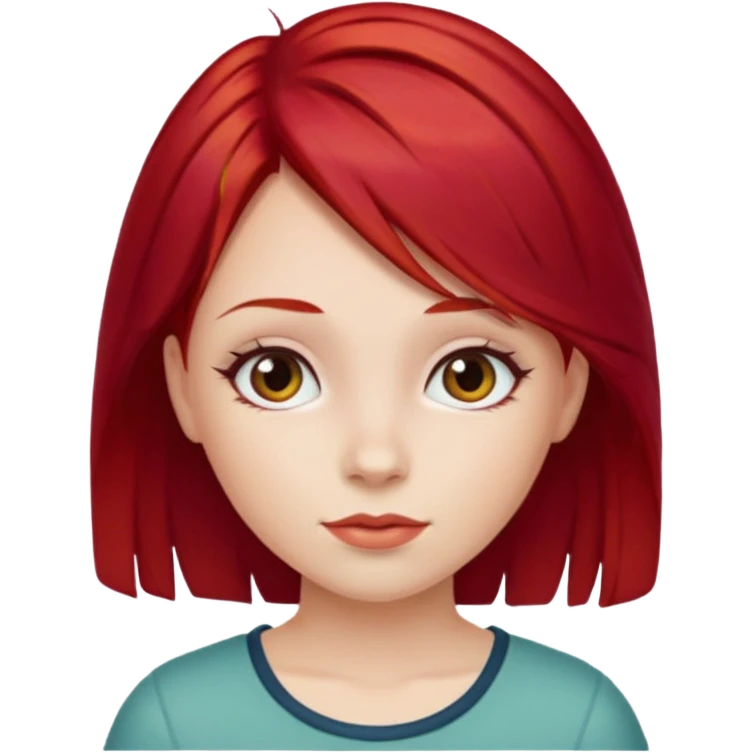 Chica blanca cabello cherry red emoji