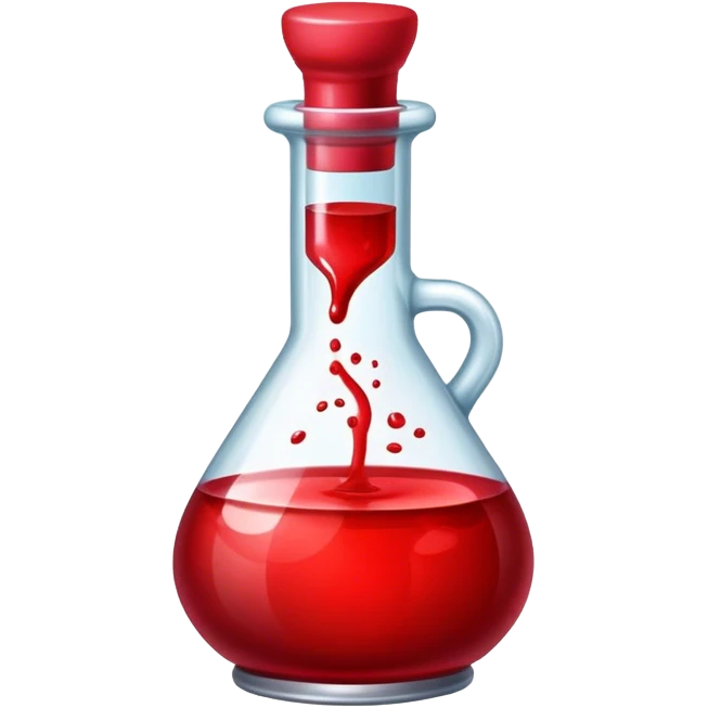 dnd item icon, red health potion bottle. emoji